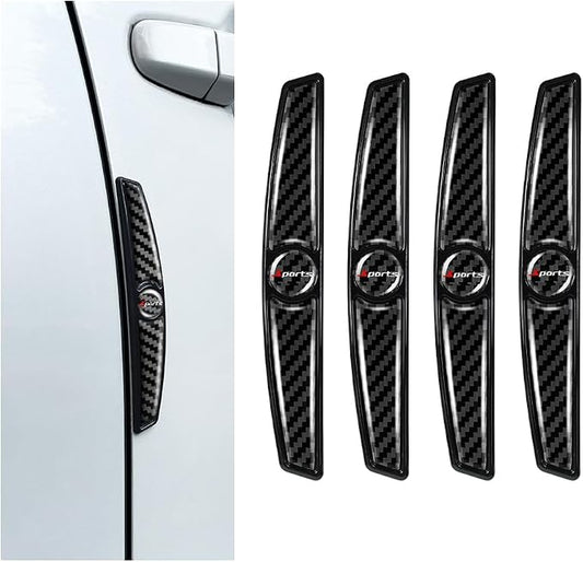 4PCS Carbon Fiber Car Door Protector Edge Guards,Thicker Door Guard for Cars Provides Impact and Anti-Scratch Protection,Universal Self-Adhesive Doors Protectors for Vehicles (Sport)