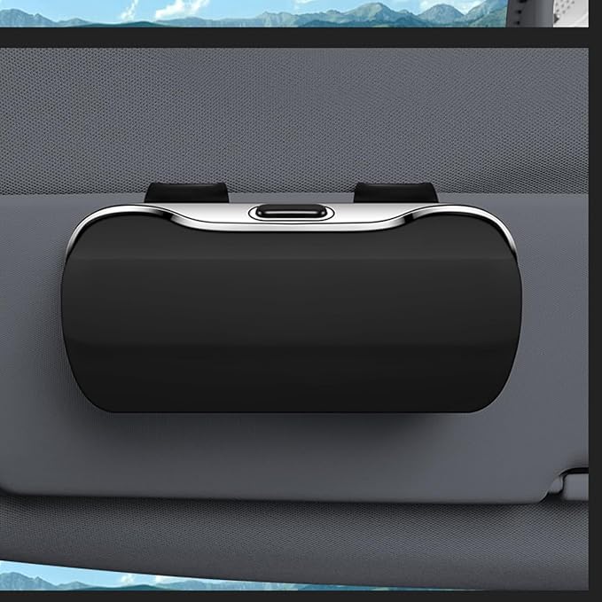 zipelo Sunglasses Holder for Car Sun Visor, Protective Automotive Eyeglasses Storage Case Hanger, Soft Vehicle Interior Glasses Organizer Box Accessories, Universal for SUV Sedan Truck (Black)