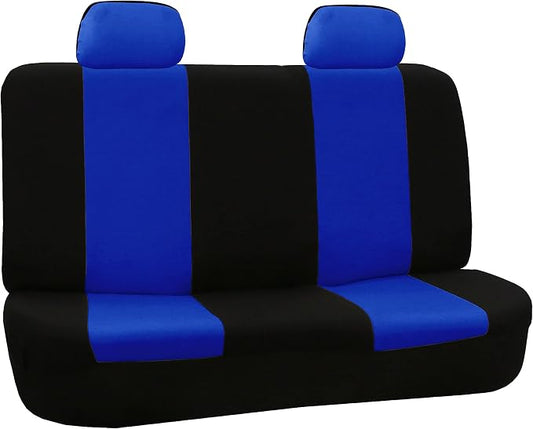 FH Group Car Seat Cover for Back Seat Cloth - Universal Fit Rear Seat Covers for Cars with Solid Bench,Car Seat Protector for Dogs and Kids,Car Interior Accessories for SUV, Sedan and Van Blue