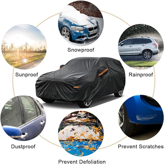 Kayme 7 Layers SUV Car Cover Custom Fit for Buick Encore/Encore GX(2012-2025) Waterproof All Weather for Automobiles, Outdoor Full Cover Rain Sun UV Protection.Black