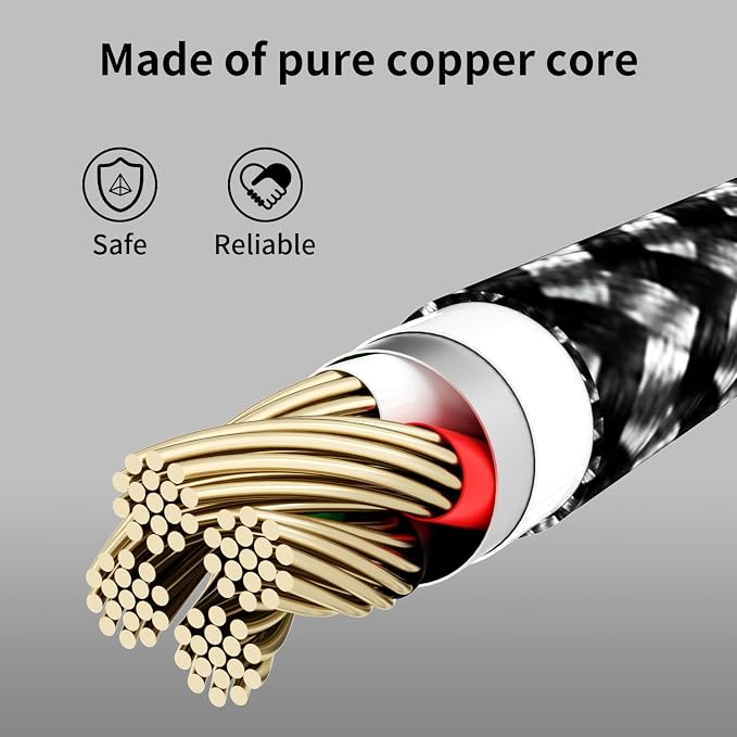 USB C Multi Charging Cable [2Pack 4FT], 3 in 1 Charging Cable Nylon Braided Multiple Charger Cord, Travel Charger with Type-C, Micro USB and IP Port for iPhone 17/16/15 Series/Cell Phones and More