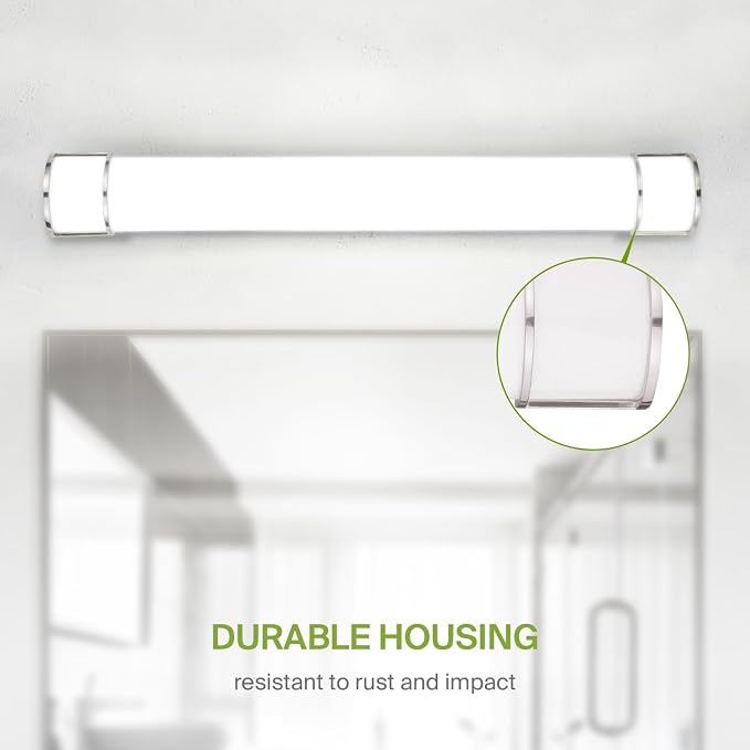 ASD LED 48" Vanity Flush Mount Light Fixture, Linear Bathroom Lighting Bar | 3CCT, Dimmable, Energy Star, ETL Listed | 35W 3200LM 3000-5000K 120V | Long Bath Wall Sconce Over Mirror | Nickel, 4 Pack