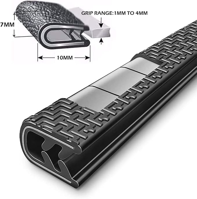 MYFAMIREA 82Ft(25M) Long Car Door Edge Guards,U Shape Edge Trim Rubber Seal Protector Rubber Car Door Protector Car Protection Door Edge Non-Collision Rubber Clips Fit for Most Car, Black