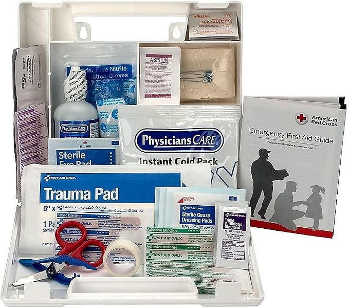 First Aid Only 223-U OSHA-Compliant First Aid Kit, All-Purpose 25-Person Emergency First Aid Kit for Business, Worksite, Home, and Vehicle, 106 Pieces