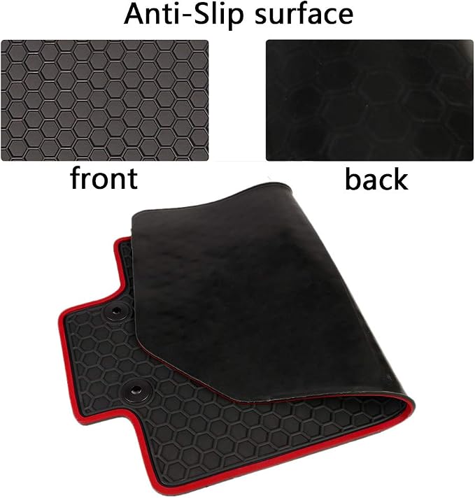 Car Floor Mats Custom Fit for Toyota Camry 8th 2018 2019 2020 2021 2022 2023 2024 Rubber Black Red Car Floor Liners Set All Weather Season Protection Heavy Duty Odorless