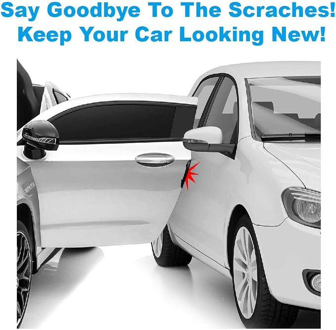 Hypersonic Black Car Door Edge Guard Trim Molding Crash Scratch Protector 2Pcs