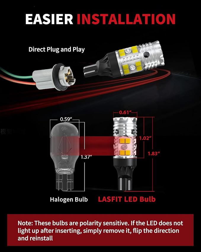 LASFIT 921 912 CANBUS Error Free LED Reverse Back Up Light Bulb Compatible with Toyota Tacoma 2005-2020 2021 2022 2023, Ultra Bright 6000K Cool White 3030 Chipsets 906 904 902 W16W Replacement, 2pcs
