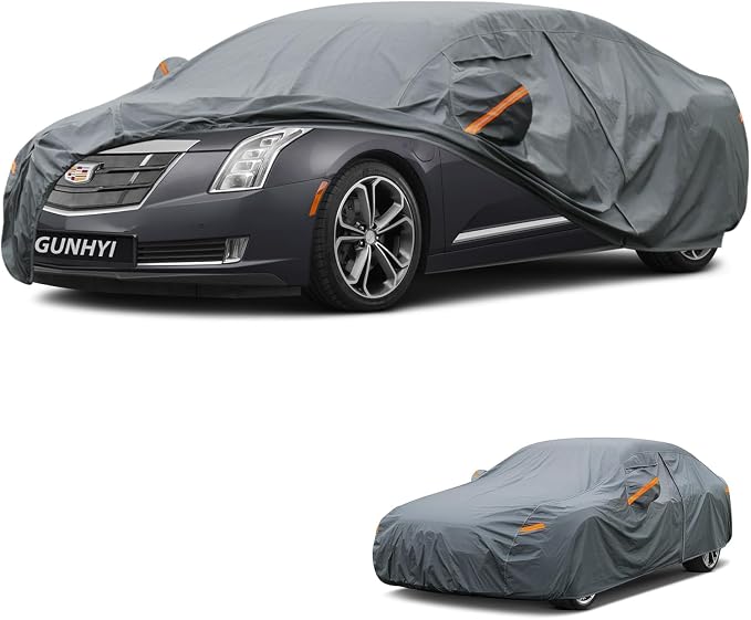GUNHYI Premium Car Cover Custom Fit Cadillac ELR, 16 Layers Heavy Duty Car Cover Waterproof All Weather with Zipper Door for Sun Rain Snow Dust Uv Protection