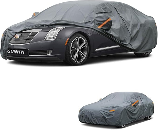 GUNHYI Premium Car Cover Custom Fit Cadillac ELR, 16 Layers Heavy Duty Car Cover Waterproof All Weather with Zipper Door for Sun Rain Snow Dust Uv Protection