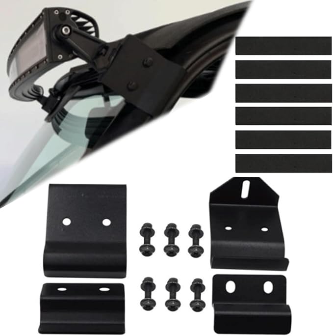 50'' Curved Straight LED Light Bar Upper Windshield Pro-fit Cage Mounting Brackets for Polaris Ranger 500 570 XP 900 XP1000 Models, No Need Drilling (Light Bars-2)