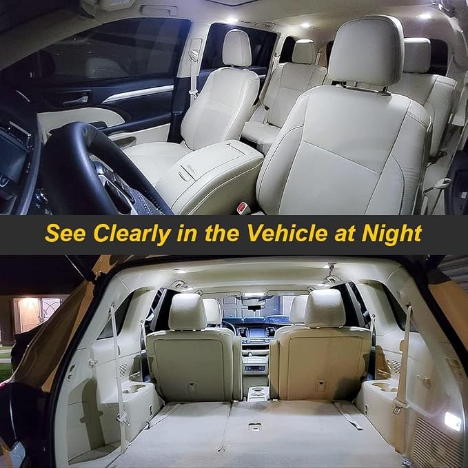 LED Interior Light Kit Replacement for KIA Soul 2010 2011 2012 2013 2014 2015 2016 2017 2018 2019 2020 2021 2022 2023 2024, Super Bright 6000K White