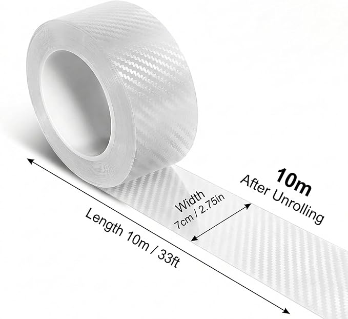 1 Roll Car Door Edge Guards Clear, Transparent Protective Tape, Universal Edge Wrap, PPF Film for Car Door Sill, Hood and Trunk (Clear 2.75inx33Ft)