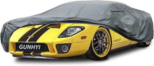 GUNHYI Premium Car Cover Custom Fit Ford GT, 16 Layers Heavy Duty Car Cover Waterproof All Weather with Zipper Door for Sun Rain Snow Dust Uv Protection