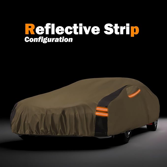 Car Cover Waterproof All Weather Compatible with F250/f350 1999-2024, Outdoor Heavy Duty Anti-UV Car Covers Rain Sun Snow Protection with Zipper and Windproof Buckle