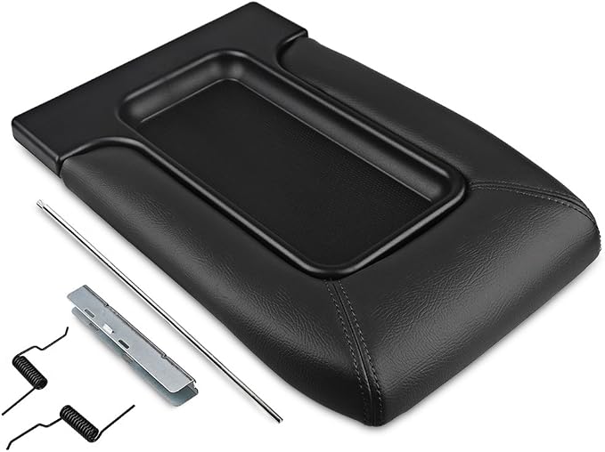 Compatible with Center Console Lid Cover Armrest Kit Chevy GMC | Compatible with Pickup Truck Suburban Tahoe Silverado Sierra Yukon XL Replaces 19127364 Black