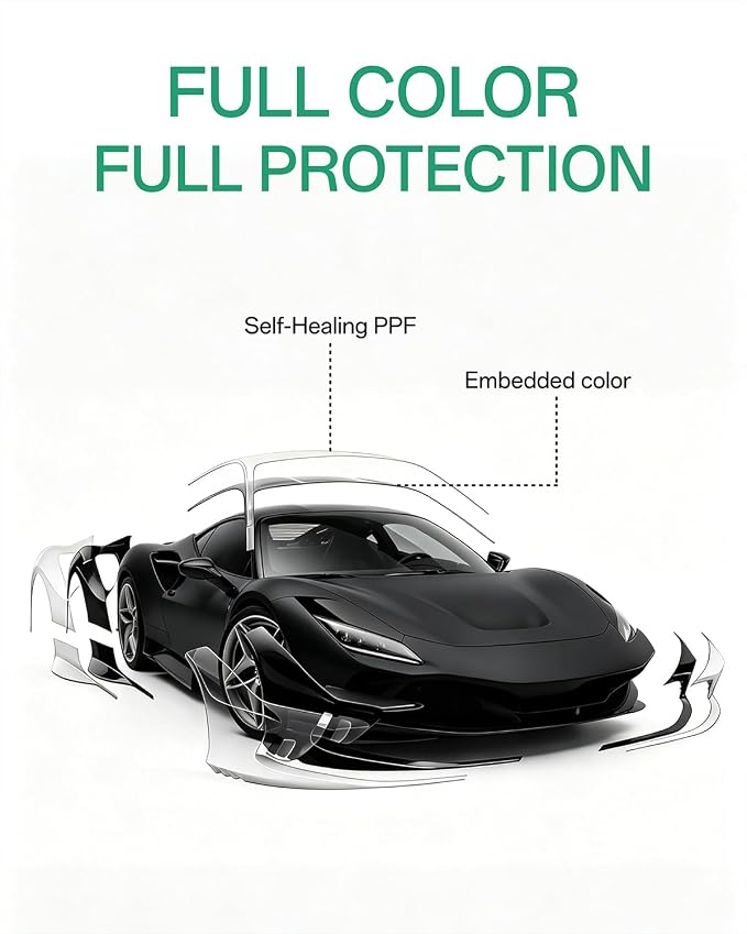 PPF, Dry Apply TPU PPF Vinyl Car Wrap Roll 1ft x 5ft, Paint Protection Vinyl Film (Midnight Black)