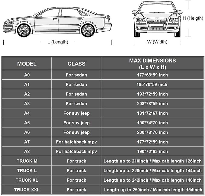 kayme 6 Layers Car Cover Waterproof All Weather for Automobiles and car Cover Windproof Straps