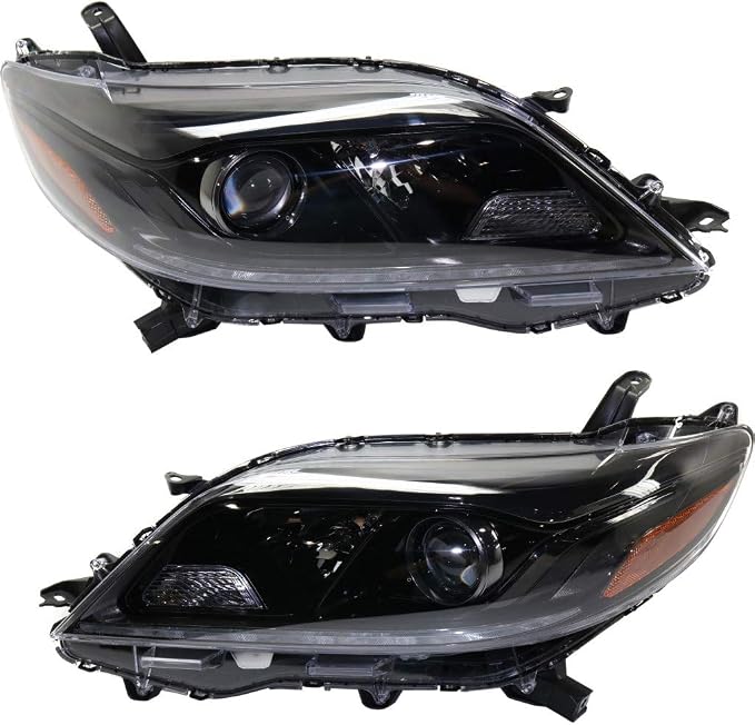 For 2015 2016 2017 Toyota Sienna Headlight Driver and Passenger Side DOT Certified Bulbs Included TO2502231 TO2503231 | 81150-08080, 81110-08080 ;SE; w/LED DRL