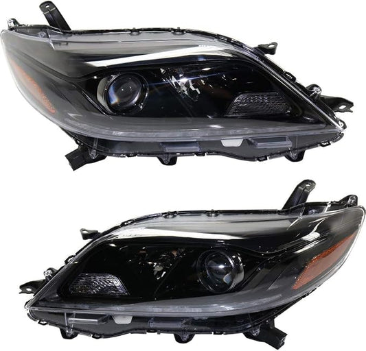 For 2015 2016 2017 Toyota Sienna Headlight Driver and Passenger Side DOT Certified Bulbs Included TO2502231 TO2503231 | 81150-08080, 81110-08080 ;SE; w/LED DRL