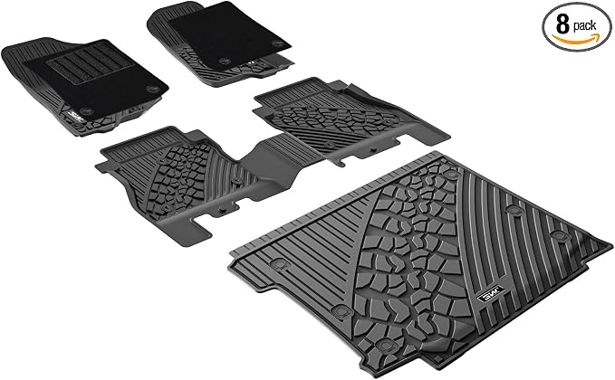 3W Floor Mats & Cargo Liner with Carpets on TOP Fit for Jeep Wrangler JL 2018-2025 2026 Unlimited 4-Door Sahara Willys Rubicon with Subwoofer(Non JK or 4XE) Car Mats Custom Fit for Wrangler JL, 6PCS