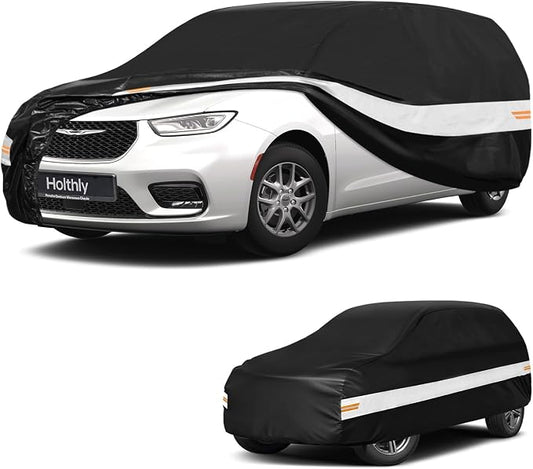 10 Layers Mini Van Car Cover Custom Fit for Chrysler Pacifica Minivan (2016-2026), Waterproof All Weather for Automobiles, Outdoor Full Cover Sun Dust Rain Protection with Cotton. Black