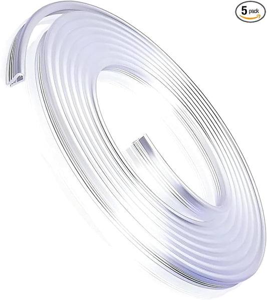 Car Door Edge Guards, 16.4 Ft U-Shaped Anti-Collision Protection Strips for Car Windows Hood Trunk, PVC Flexible Cuttable Sealing Decorative Strips, for Most Cars Furniture Bags (Transparent)