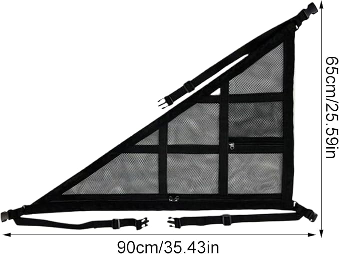 Car Ceiling Cargo Net – Double-Layer Roof Storage Mesh, Triangle Overhead Organizer Pocket | Long Trip Travel Ceiling Mesh Storage Net, Interior Vehicle Space Saver for Car Journeys Packing