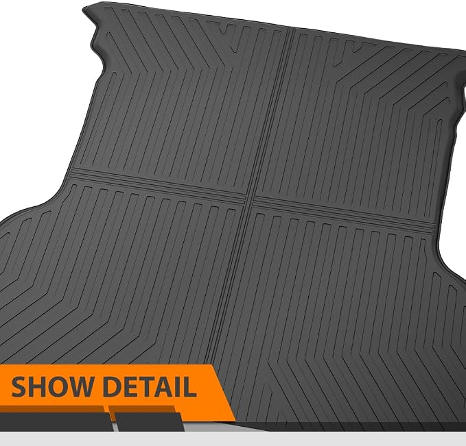 G-PLUS Truck Bed Mat Liner Fit Ford F150 2004-2014 with 5.5FT Bed | All Weather Protection,Non-Slip,Custom Fit Floor Cargo Liners Accessories,TPE Full Coverage,Black