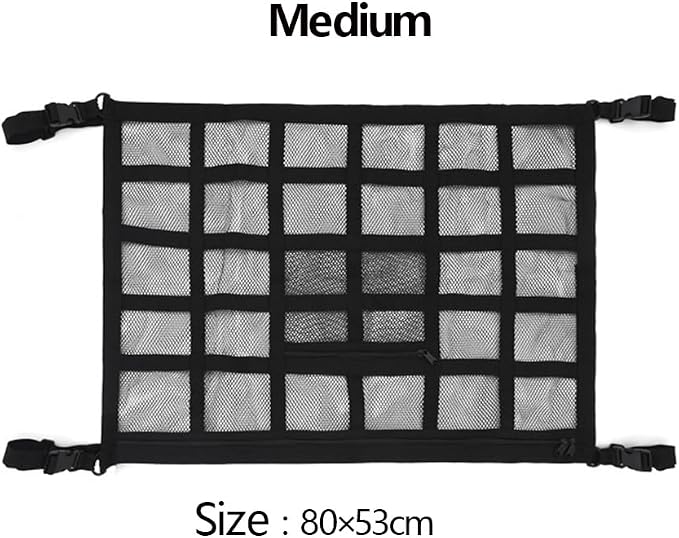 Car Ceiling Cargo Net Roof Storage Organizer Mesh Hammock for Subaru Crosstrek 2013–2025 2026 GP/GU,Interior Mesh Hammock Zipper Pocket,Space Saving Road Trips Camping,80 * 53