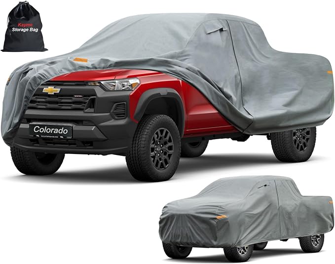Kayme Heavy Duty Truck Cover Custom Fit Chevrolet Chevy Colorado(2003-2025) Extended Cab/Crew Cab SB Short Bed. Waterproof All Weather for Pickup, Full Exterior Covers Sun Rain UV Protection.