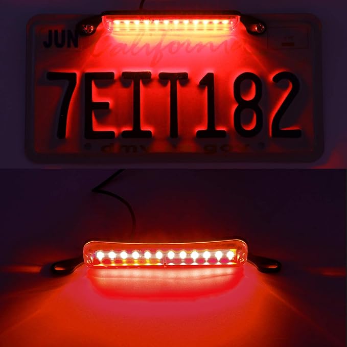 LivTee License Plate Light, Extremely Bright LED License Plate Lights Assembly for Trailer UTV ATV Truck RV Boat, Red
