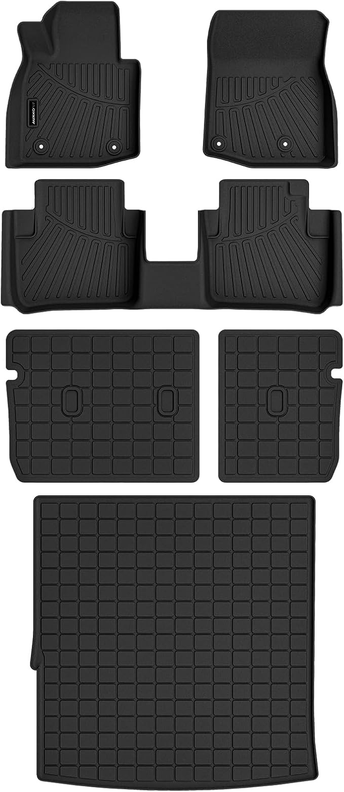 Auxko All Weather Floor Mats Cargo Mat with Backrest Mat for Mazda CX-50 Hybrid 2025 2026 TPE Liners All Season Accessories Guard Odorless Anti-Slip Floor Liners Trunk Tray with Back Seat Protectors