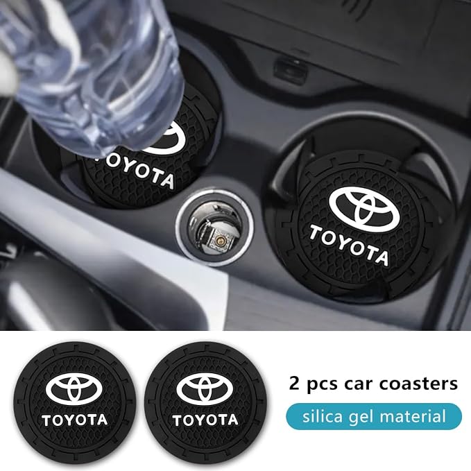 Car Cup Holder Coaster for Toyota RAV4 Highlander Cupholder Coaster Interior Accessories 2.75in 2Pieces Black