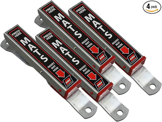 Malco Mat Clamp - Heavy Duty Aluminum Car Wash Floor Mat Hanger/Hold Your Floor Mats While You Clean Your Car/Pack of 4 (810149PK4)