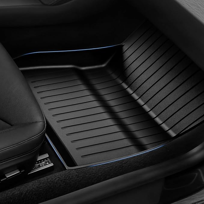 OEDRO Floor Mats Fits for Tesla Model Y 5-Seater 2024-2020 Custom Fit All Weather TPE Automotive Interior Cargo Liners Trunk Mats Accessories for Model Y (NOT for Model Y Juniper) 6 Pcs Mats Set