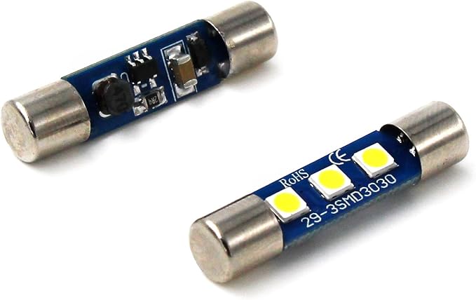 Alla Lighting 4pcs Extremely Super Bright 6000K Xenon White High Power 3030 SMD 29mm 6614 6614F 6641 6612F F30-WHP TS-14V1CP LED Replacement Bulbs For Car SUV Truck Sunvisor Flips Vanity Mirror Lights