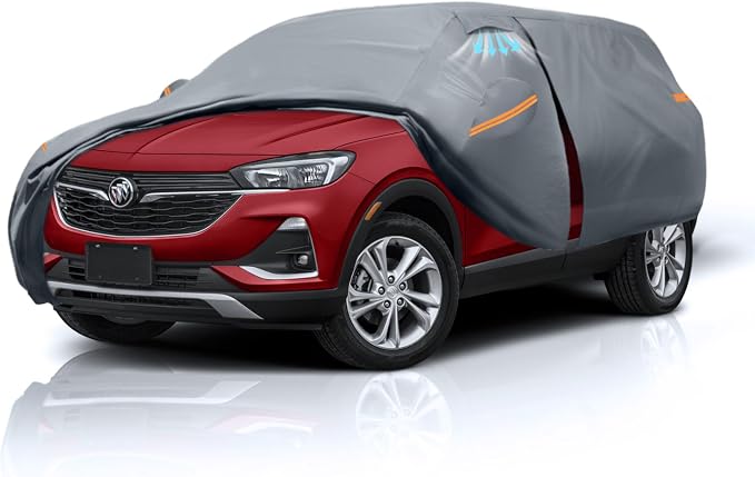 Waterproof Buick Encore GX(2019-2026) Car Cover with Breathable Vents, [Upgrade] Premium Covers with Cotton Liner and Zipper Door,Sun Rain Snow Dust Uv Protection.(Gift with Towel Storage Bag)
