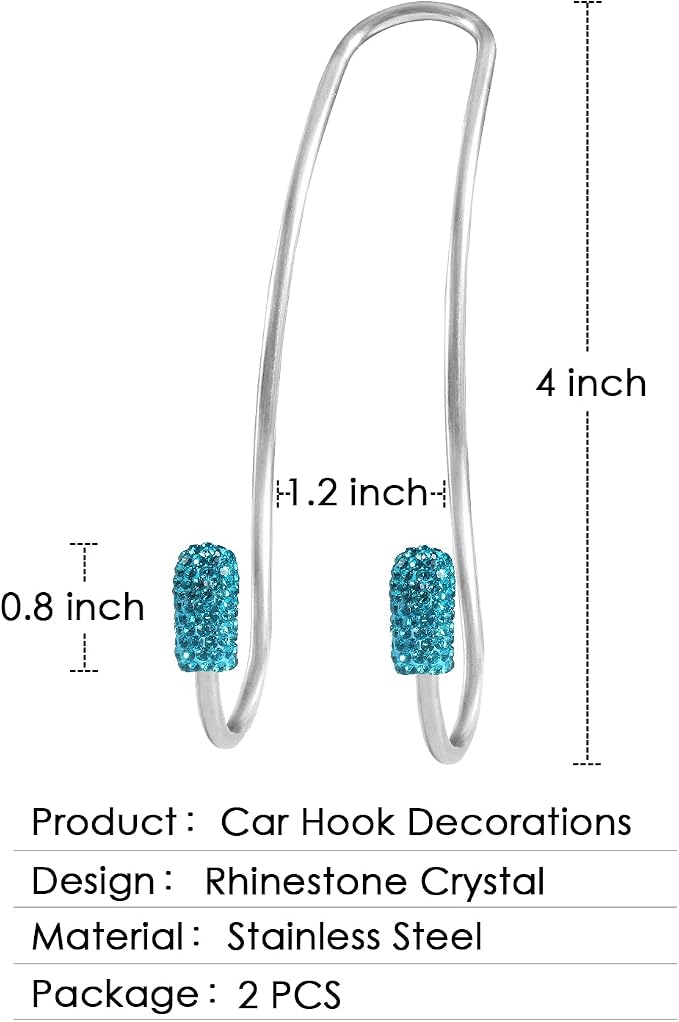 Guoord Bling Auto Hooks,Car Hangers Organizer Seat Headrest Hooks，Bag Organizers Rack and Hanger, Heavy-Duty Car Seat Hooks, Backseat Storage Hooks, Universal for SUV Truck Vehicle 2 Pack