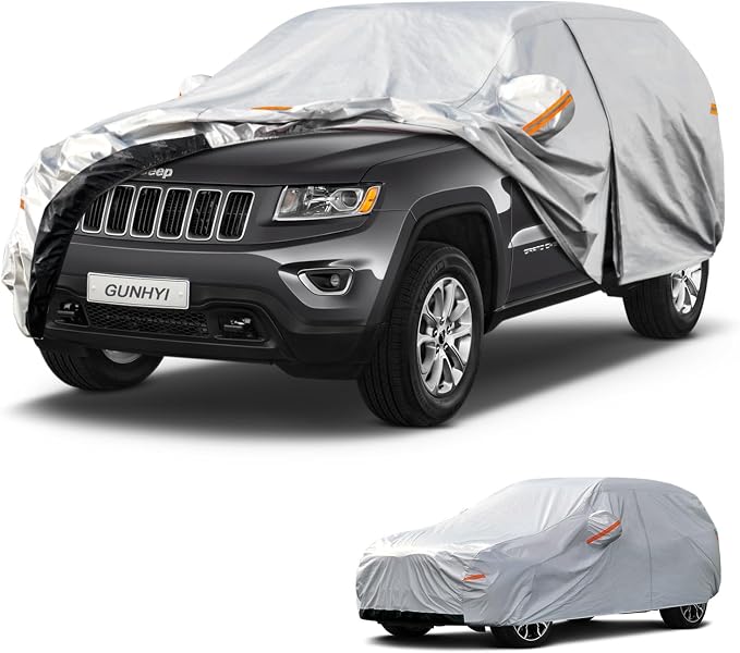 GUNHYI 6 Layers SUV Car Cover Custom Fit Jeep Grand Cherokee (2010-2026) Waterproof All Weather, Heavy Duty Outdoor Snow Sun Rain Uv Protection (Ships from US Warehouse, Delivery 3-8 Days)