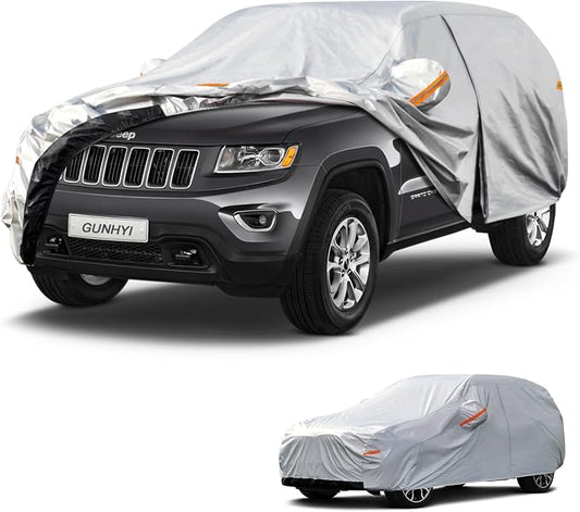 GUNHYI 6 Layers SUV Car Cover Custom Fit Jeep Grand Cherokee (2010-2026) Waterproof All Weather, Heavy Duty Outdoor Snow Sun Rain Uv Protection (Ships from US Warehouse, Delivery 3-8 Days)