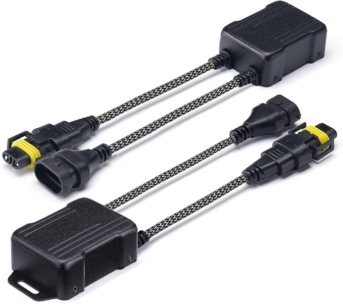 H8/H9/H11 LED Canbus Decoder Anti Flicker Error Free for Headlight Bulbs | Premium Nylon Braided Cable, Heat-Resistant, Plug N Play, Pack of 2