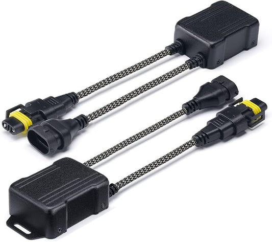 H8/H9/H11 LED Canbus Decoder Anti Flicker Error Free for Headlight Bulbs | Premium Nylon Braided Cable, Heat-Resistant, Plug N Play, Pack of 2