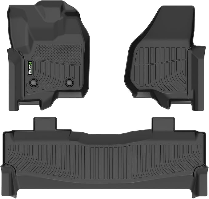 HAFIDI® Floor Mats for 2012-2016 Ford F250/F350/F450/F55 (Super Duty Crew Cab), All Weather Protection TPE Anti-Slip Automotive Floor Liners, Fits 1st & 2nd Row Accessories, Black
