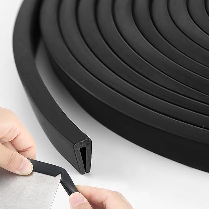 Kingdder Rubber Edge Trim 1/8" U Channel Sheet Metal Edge Protector Door 10 Feet Long Seal Strip Guard Weather Resistance Fits for Car Doors Steel Plates Glass Hatches Table Corners(Black)
