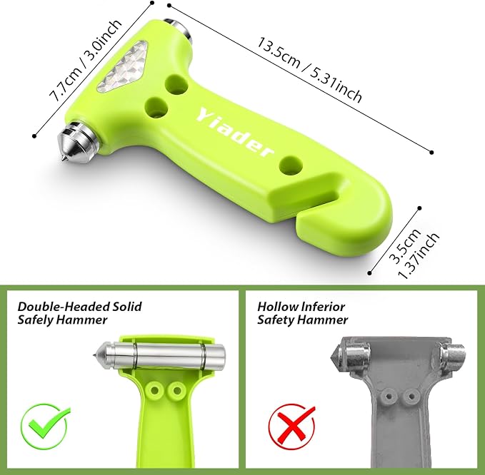 Emergency Escape Hammers, 3-in-1 Window Breaker | window breaker seatbelt cutter, car window breaker tool, glass breaker, car safety hammer
