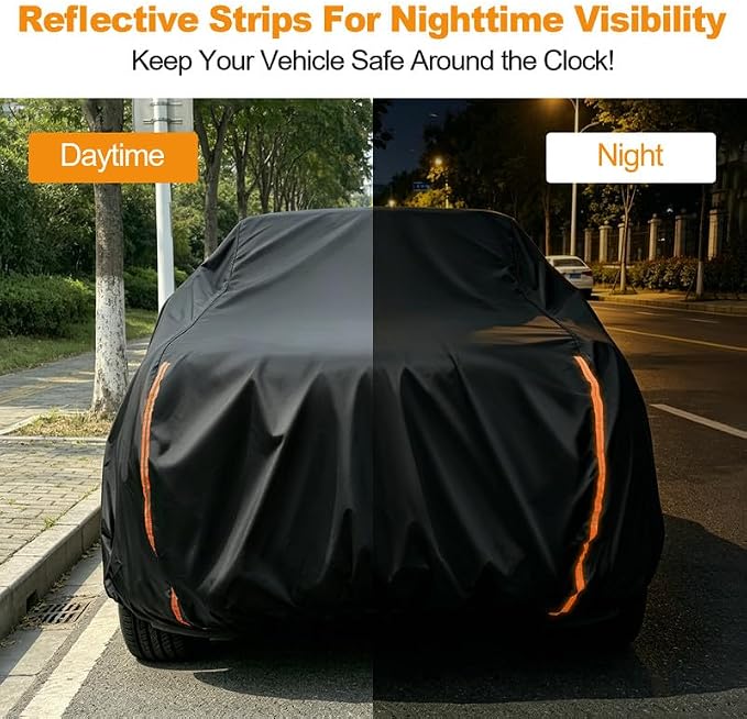 Car Cover Custom Fit for Cadillac Escalade 2021-2026, Waterproof PEVA with Cotton Lining, All Weather Sun Rain UV Dust Snow Protection, SUV Cover with Door Zipper