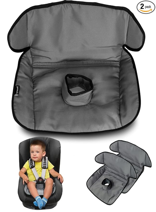 Lynmark® 2x Potty Training Car Seat Protector Cover - Waterproof Soft Piddle Pads for Toddlers and Baby Carseat - Travel-Friendly Universal Washable Liner Mat for Spills, Nappy Leaks, Accidents - Grey