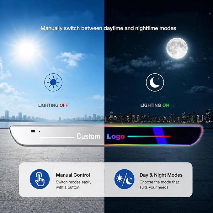 LED Door Sills Lights for Car Magnetic,Customizable Led Car Threshold Lights with Logo Text, Auto-Sensing Welcome Lights for Car,7 Colors/28 Modes,Led Car Door Lights No Installation Required