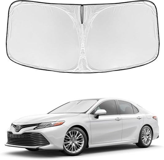 for Toyota Camry 2007-2011 Windshield Sun Shade - 4 Layers Car Sunshades for Front Windows Shade Cover Custom Fit Camry Sun Visor 250T Retractable Shade Blocks UV Rays Car Accessories