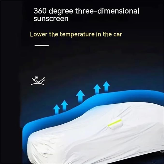 Waterproof Sedan Car Cover, 178-185 in | Outdoor Sun Snow Rain Protection, Heavy Duty, Universal Fit